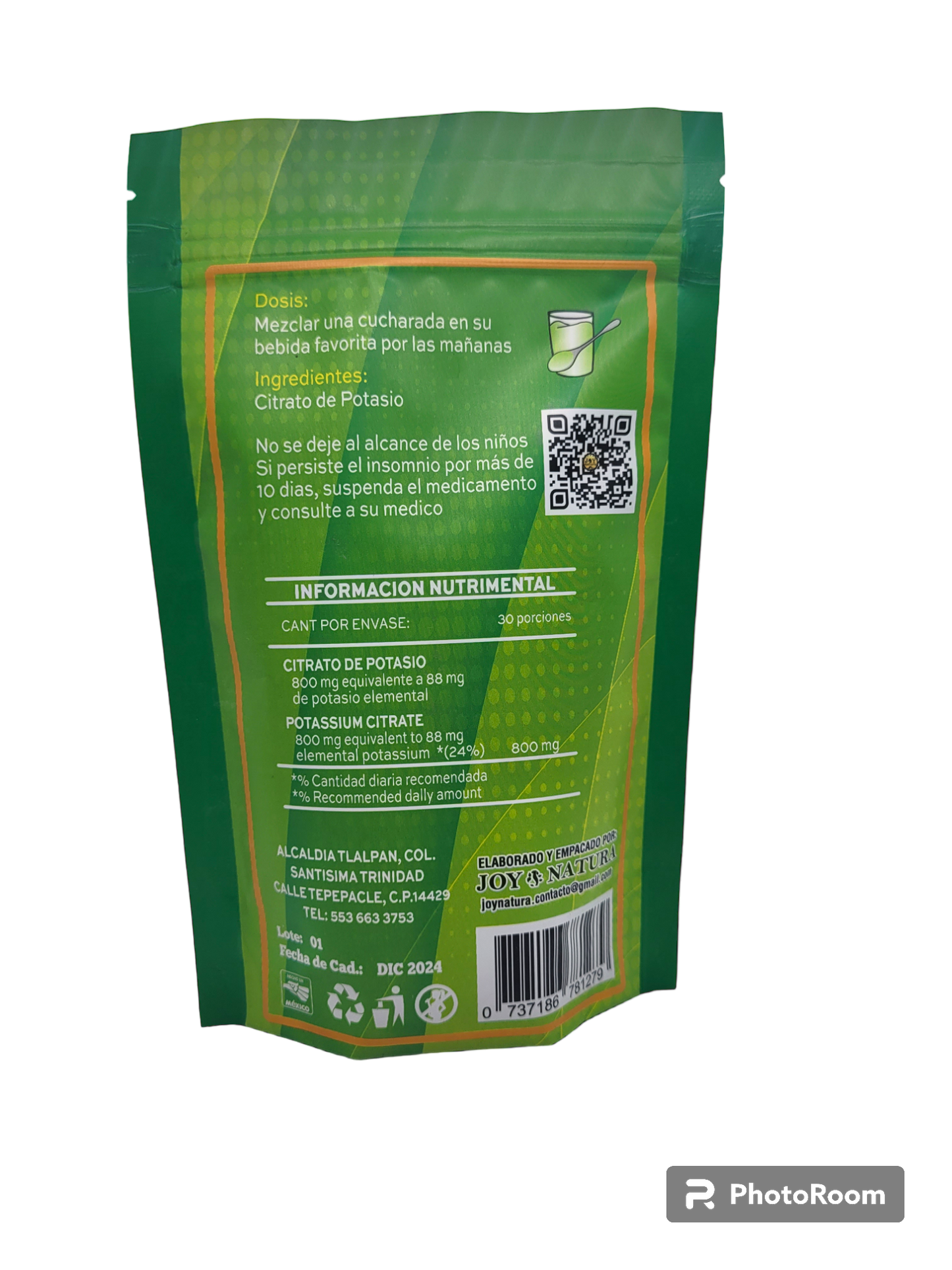 Citrato de Potasio 150gr