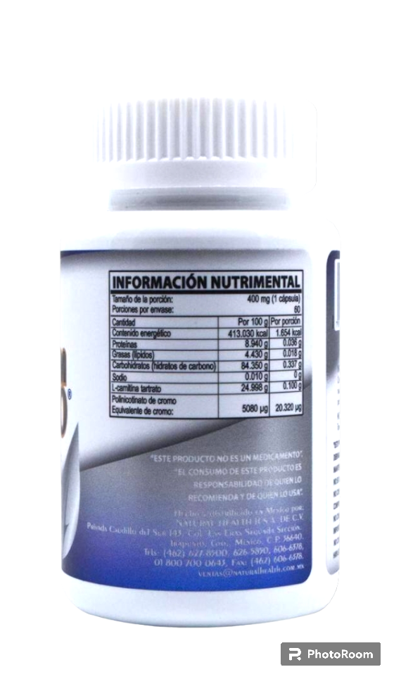 Chromium 400 con L Carnitina 60 cápsulas