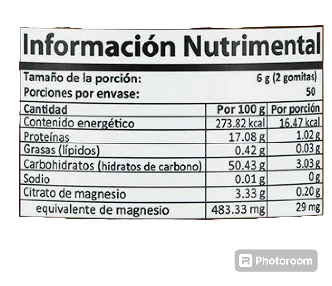 Citrato de Magnesio Gomitas sabor mandarina
