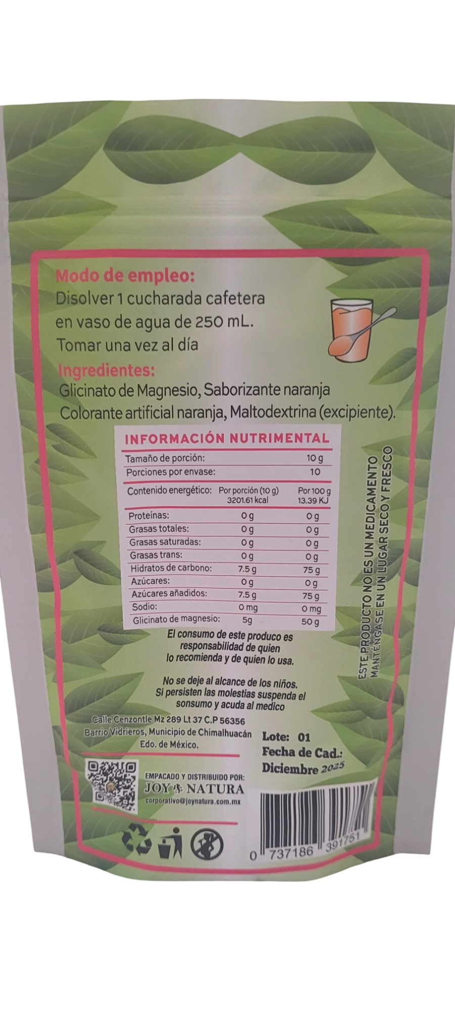 Glicinato de Magnesio sabor Naranja