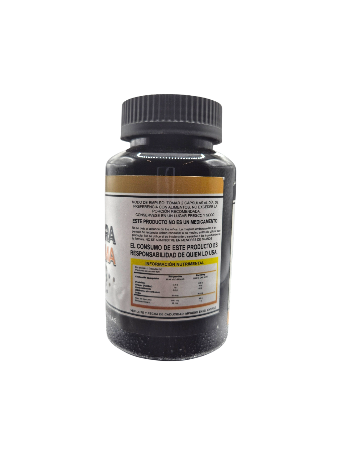 Pimienta Negra y Cúrcuma 100 caps.