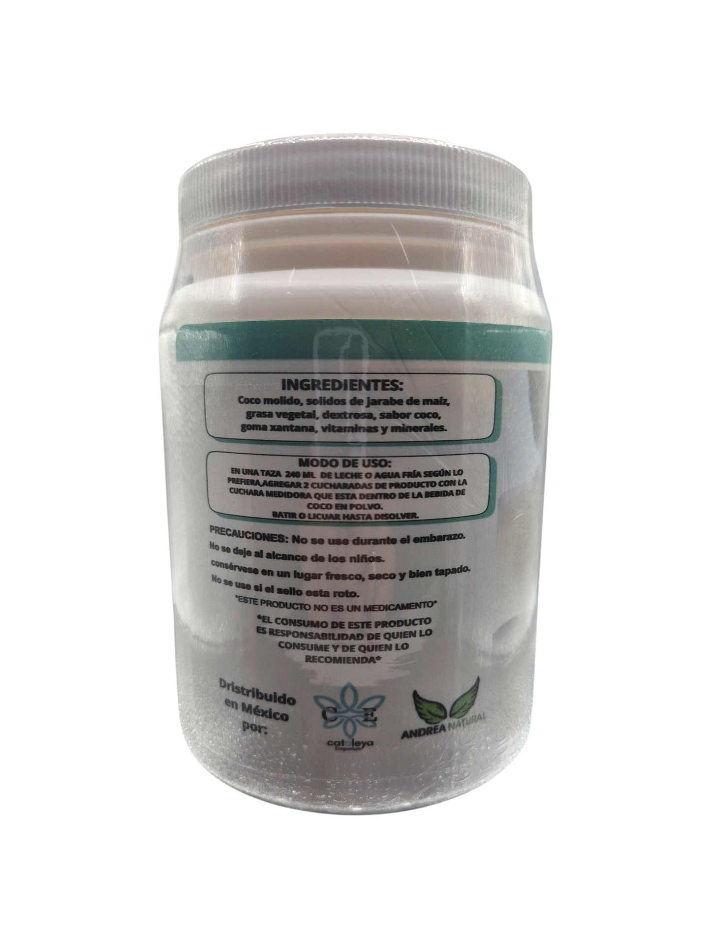 Bebida de Coco 450 gr sin gluten añadido.