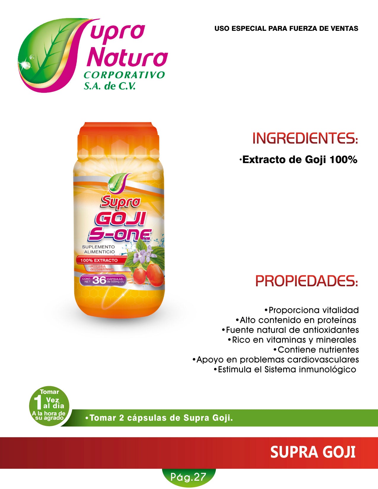 Goji s one 72 capsulas