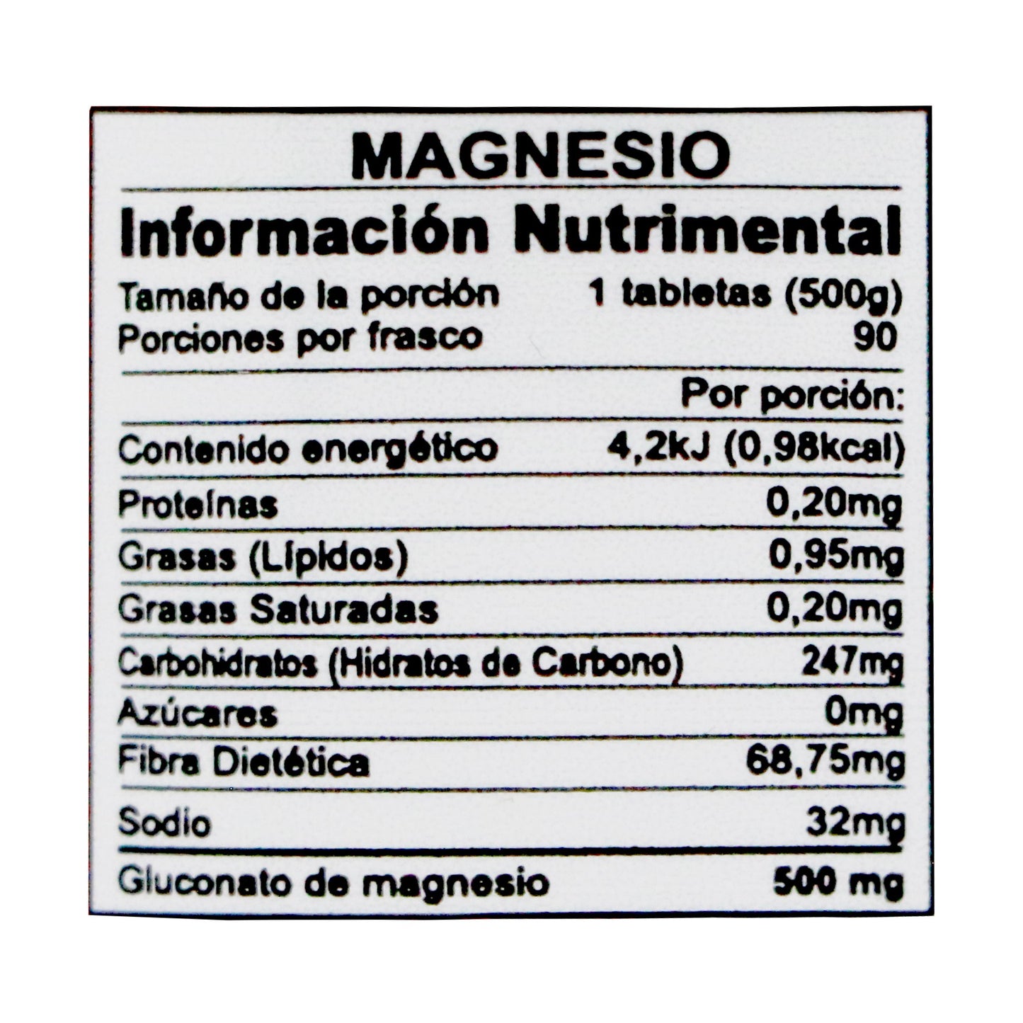Cloruro de Magnesio 90 tabletas