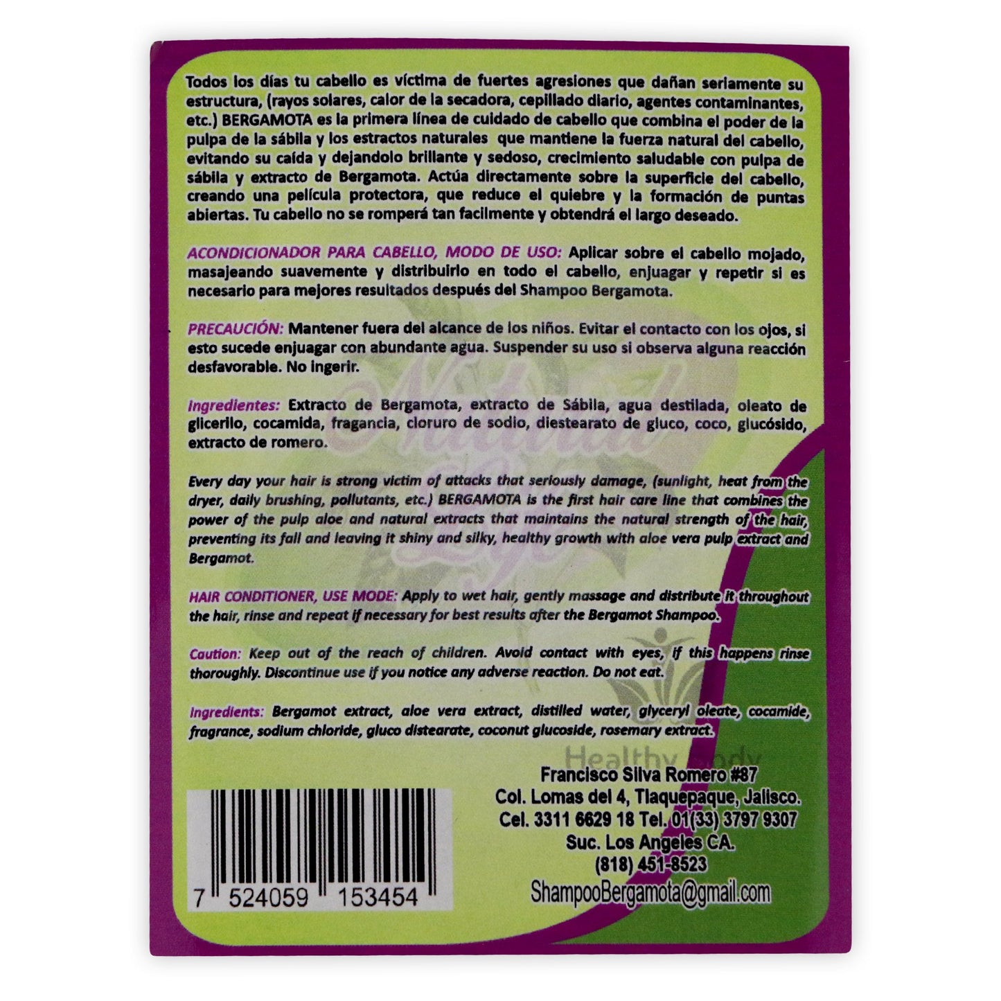 Acondicionador Bergamota 450 ml