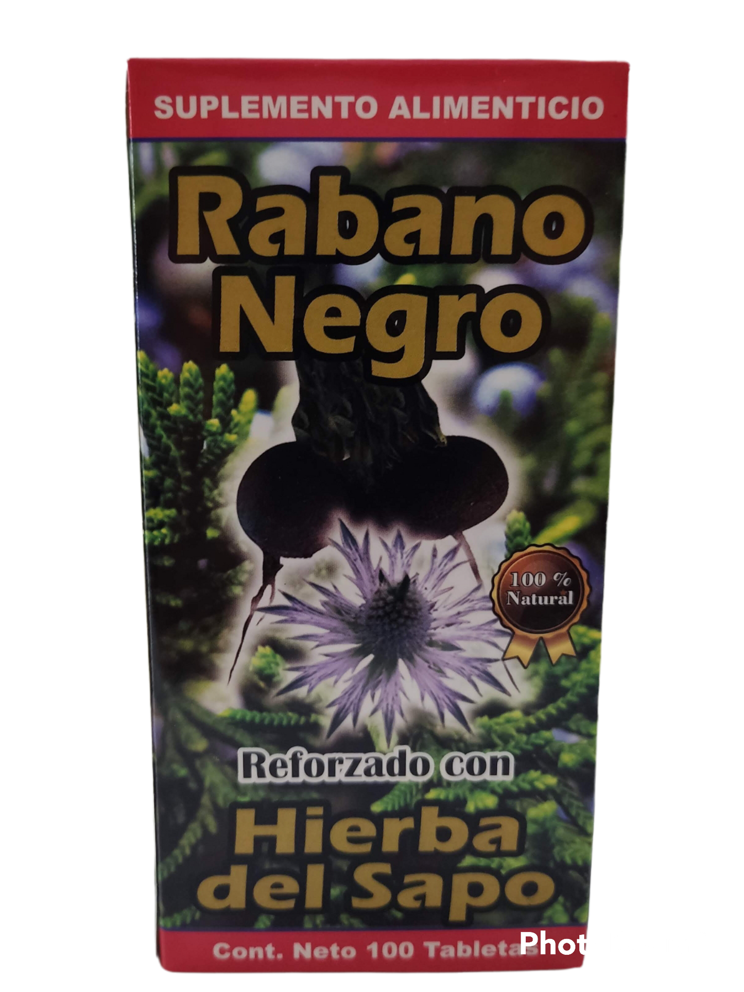 Tableta Rábano Negro/Hierba del sapo con 100