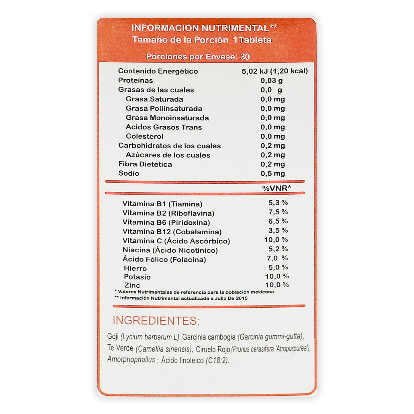 Goji Extrim Asian 30 tabletas