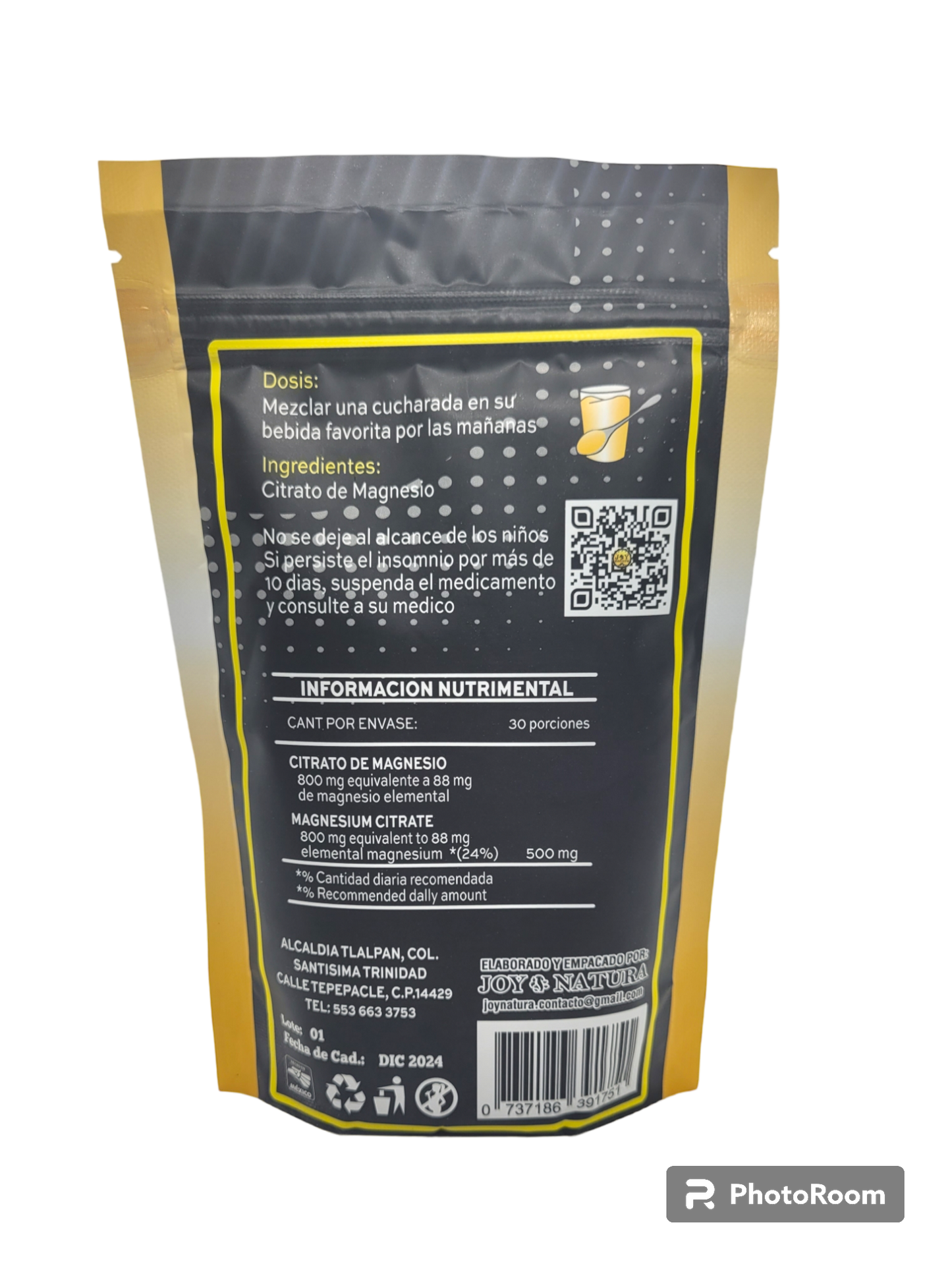 Citrato de Magnesio en polvo sabor naranja