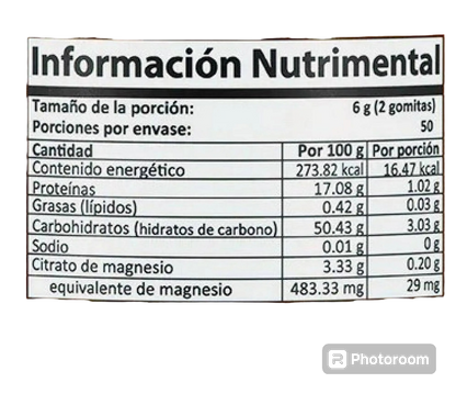 Citrato de Magnesio Gomitas sabor mandarina