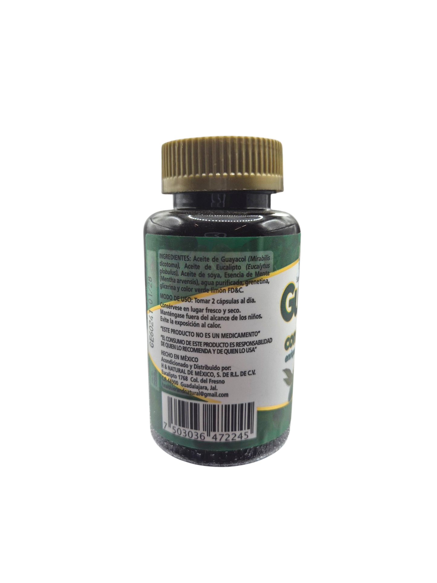 Guayacol con Eucalipto  60 capsulas.