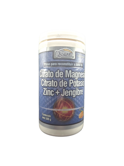 Citrato de Magnesio + Citrato de Potasio+zinc y Jengibre 500gr.