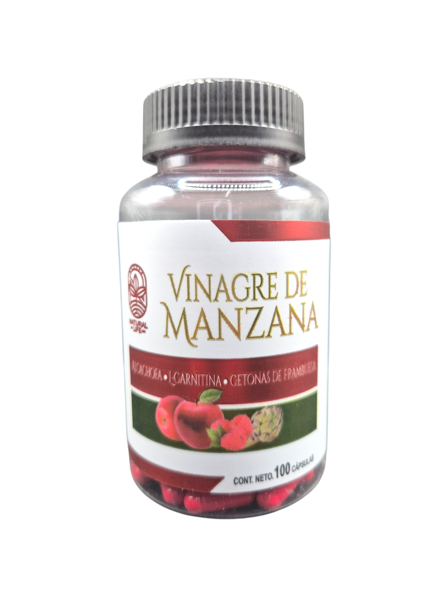 Vinagre de Manzana con 100 cápsulas.