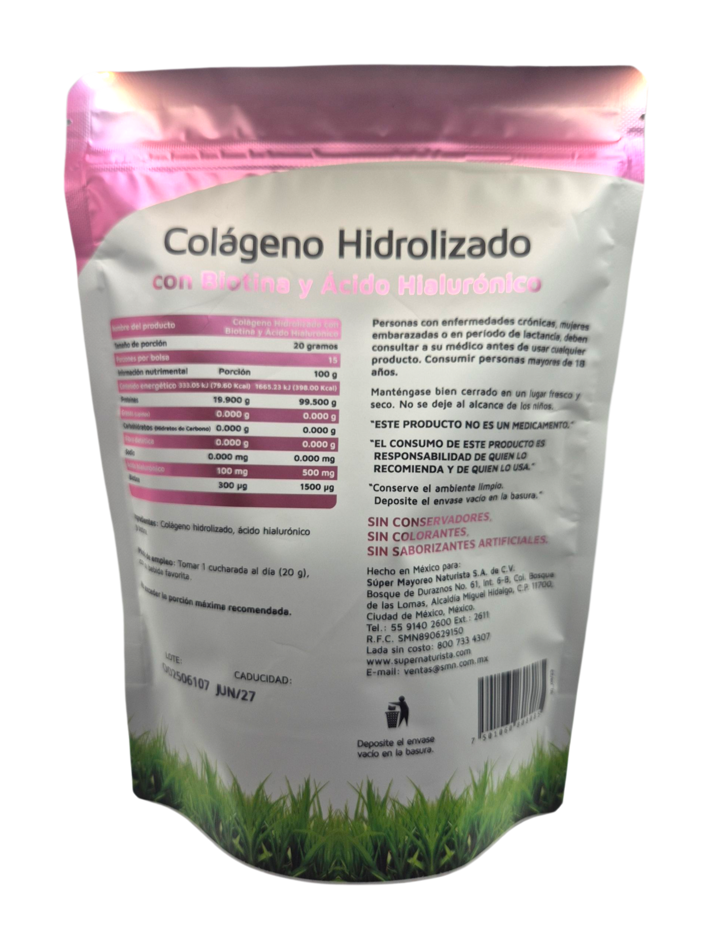 Colágeno Hidrolizado  con Biotina  y ácido  Hialurónico