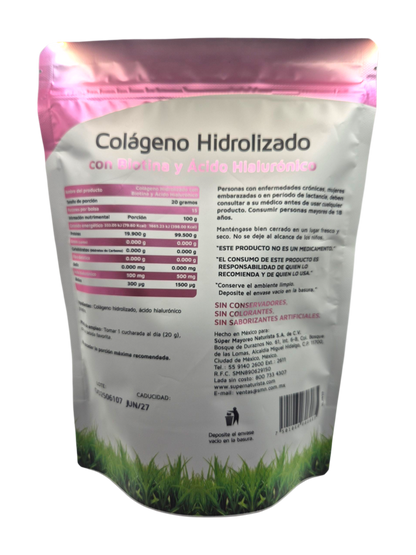Colágeno Hidrolizado  con Biotina  y ácido  Hialurónico