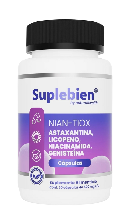 NIAN-TOX ASTAXANTINA, licopeno,niacinamida, genisteina. 30 cápsulas.