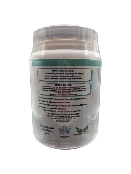 Bebida de Coco 450 gr sin gluten añadido.