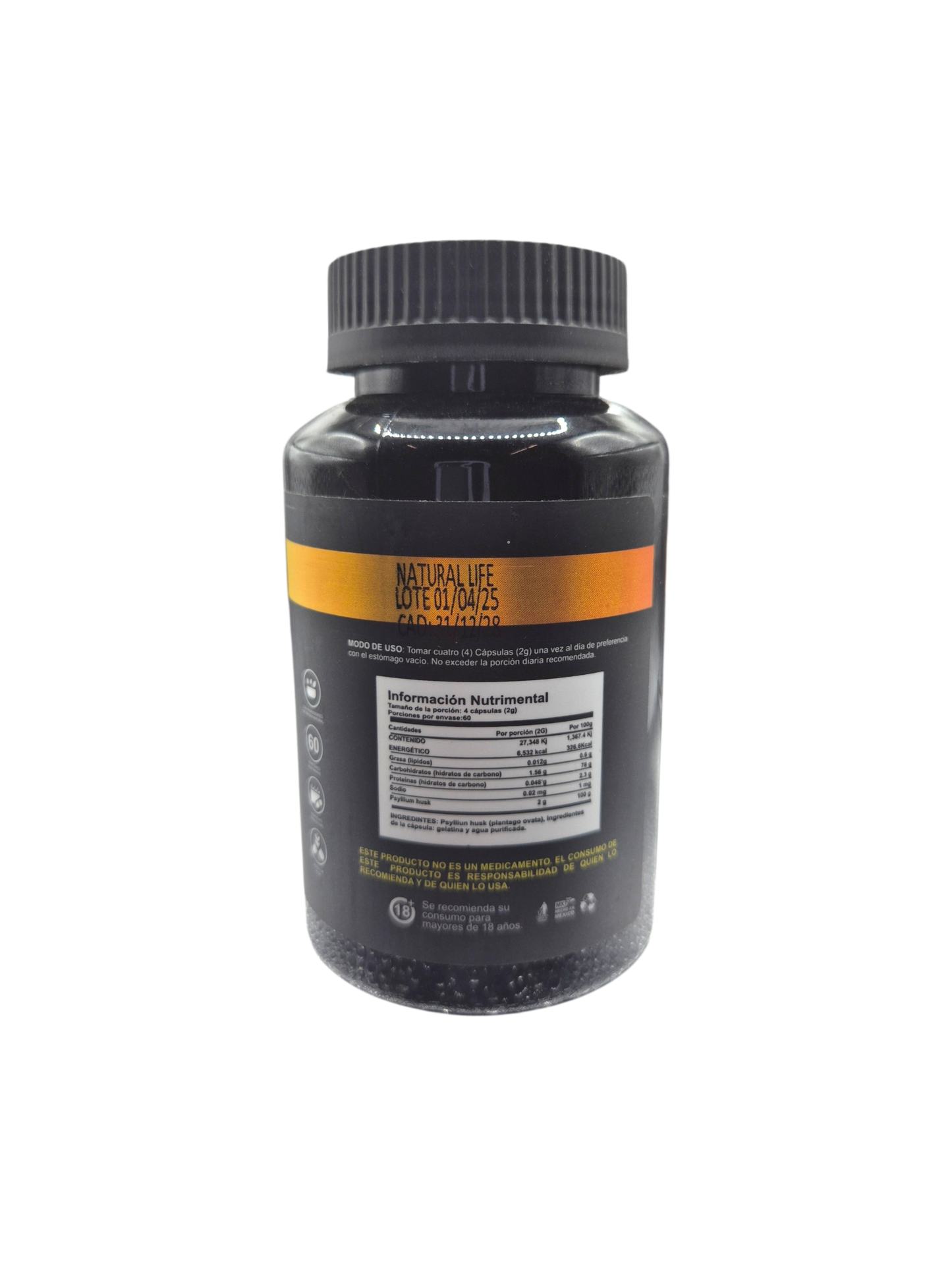 Psyllium Husk Fiber 100 cápsulas