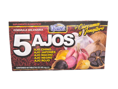 5 Ajos 60 tabletas