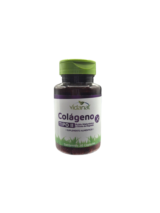 Colágeno Tipo ll, con Ácido hialurónico y magnesio  con 30 capsulas.