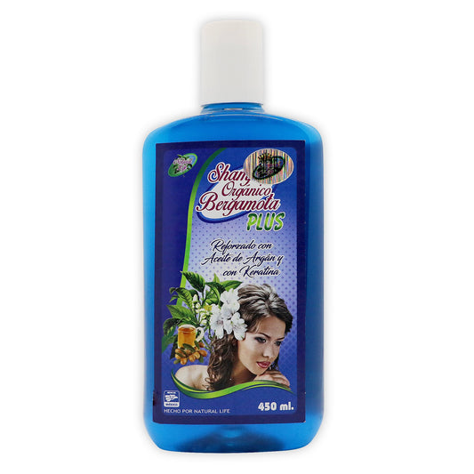 Shampoo Organico con Bergamota plus azul 450 ml