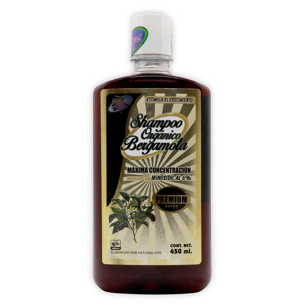 Shampoo Organico Bergamota Minoxidil Cafe premium 450 ml SaviaBalance