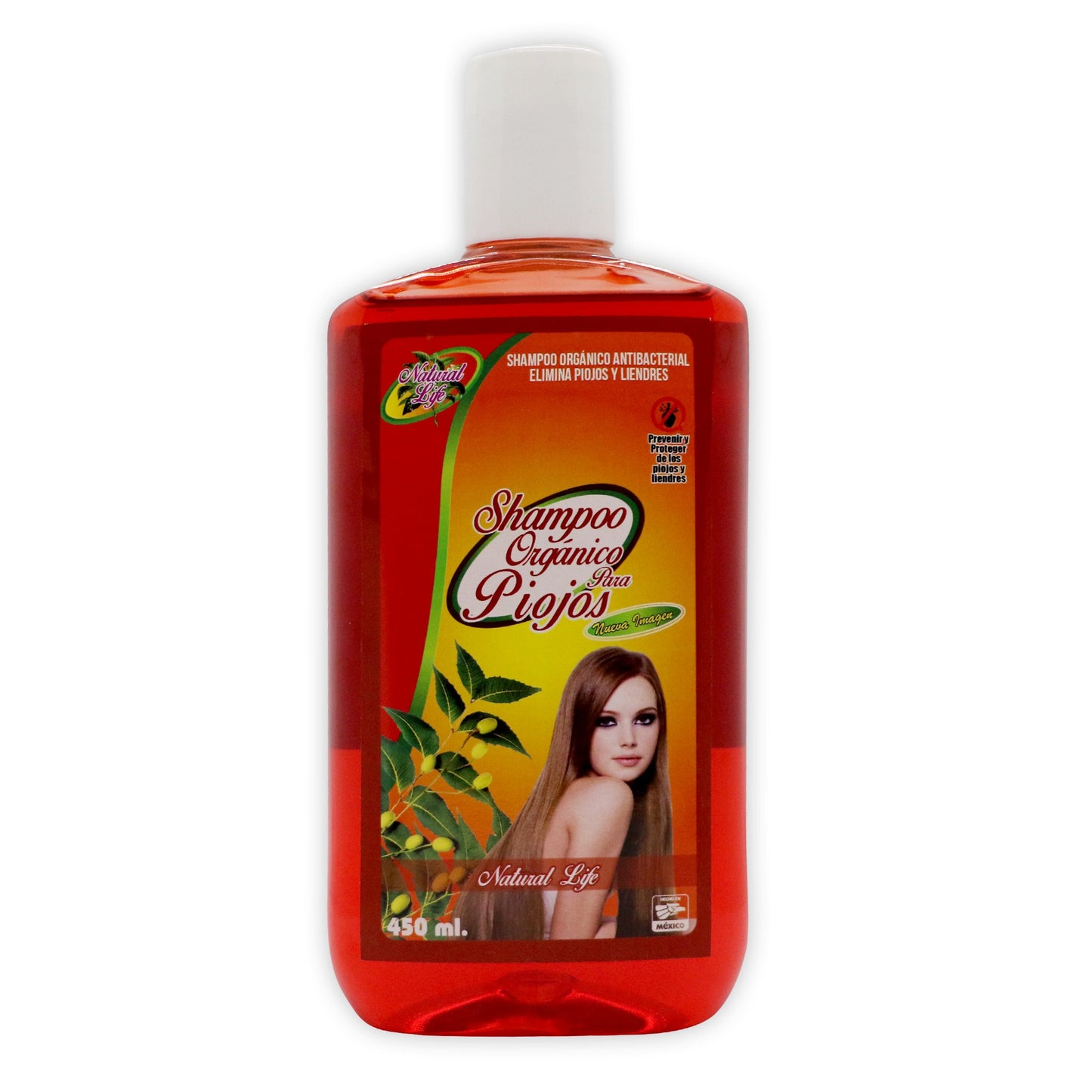 Shampoo Organico Piojos Rojo 450 ml