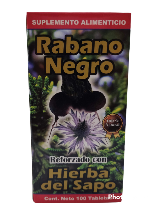 Tableta Rábano Negro/Hierba del sapo con 100