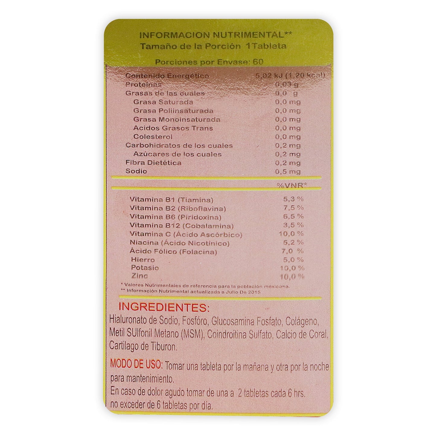 Acido Hialuronico Triple efecto 60 Tabletas