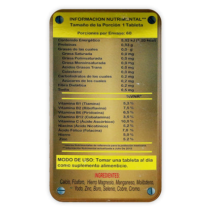 Minerales en 60 tabletas