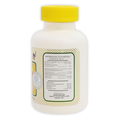 Vitamina C 1000 con Petalos Rosa y Equinacea 60 Comp